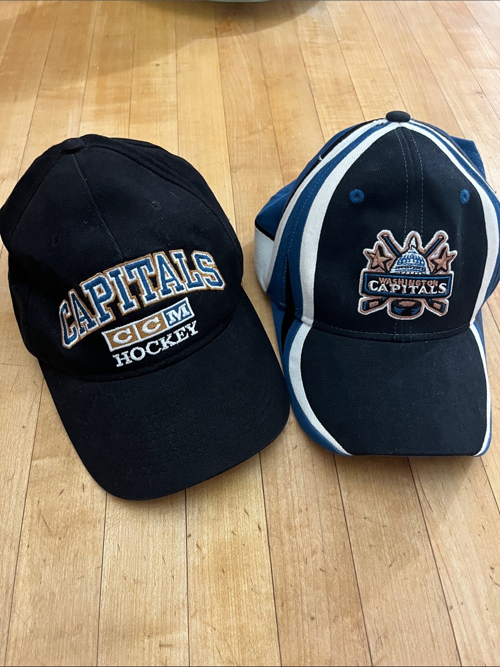 VTG Washington Capitals Hat Lot CCM NHL Hockey Cap Blue Black Rare